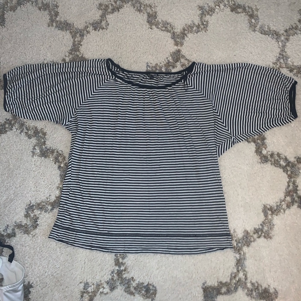 Express black and white top
